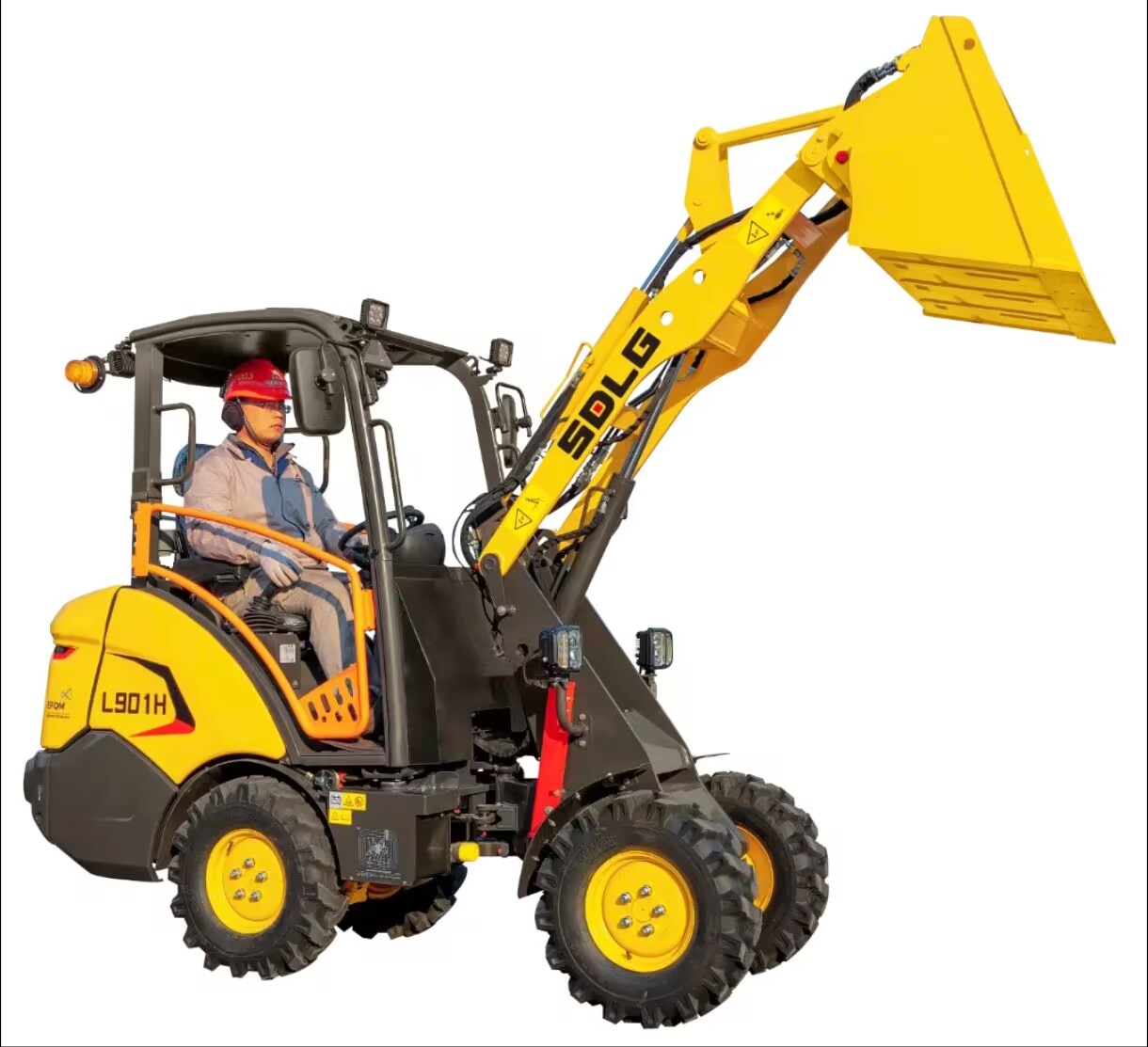 SDLG L901H and L902H compact loaders define a new standard of high efficiency with the concepts of "agile small steel cannon" and "versatile warrior"